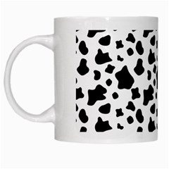 Black And White Cow Spots Pattern, Animal Fur Print, Vector White Mugs by Casemiro