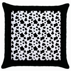 Black And White Cow Spots Pattern, Animal Fur Print, Vector Throw Pillow Case (black) by Casemiro