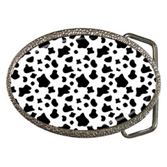 Black And White Cow Spots Pattern, Animal Fur Print, Vector Belt Buckles by Casemiro