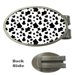 Black And White Cow Spots Pattern, Animal Fur Print, Vector Money Clips (oval)  by Casemiro