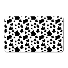 Black And White Cow Spots Pattern, Animal Fur Print, Vector Magnet (rectangular) by Casemiro