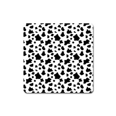 Black And White Cow Spots Pattern, Animal Fur Print, Vector Square Magnet by Casemiro