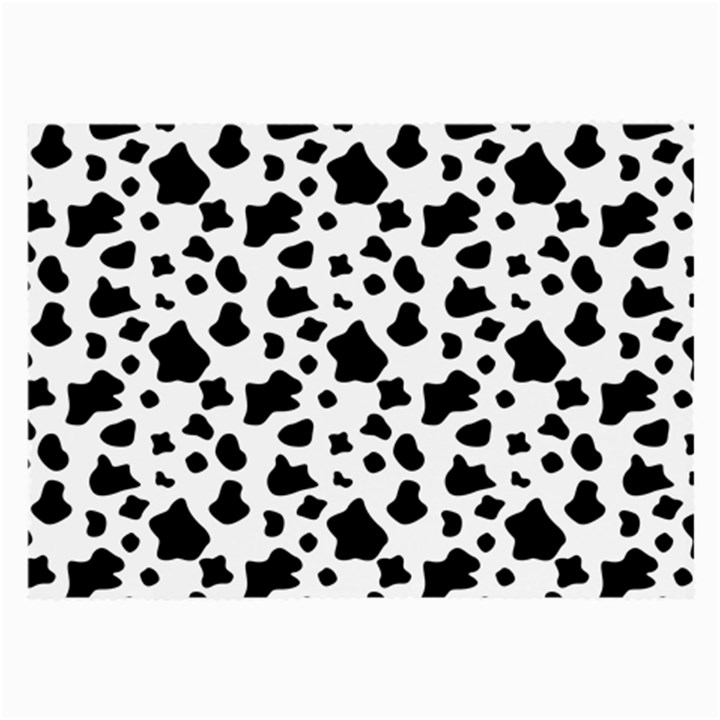 Black and white cow spots pattern, animal fur print, vector Large Glasses Cloth (2 Sides)