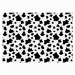 Black and white cow spots pattern, animal fur print, vector Large Glasses Cloth (2 Sides) Back