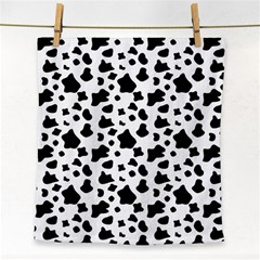 Black And White Cow Spots Pattern, Animal Fur Print, Vector Face Towel by Casemiro