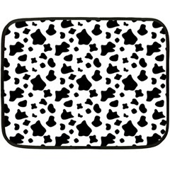 Black And White Cow Spots Pattern, Animal Fur Print, Vector Fleece Blanket (mini) by Casemiro