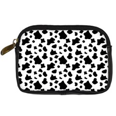 Black And White Cow Spots Pattern, Animal Fur Print, Vector Digital Camera Leather Case by Casemiro