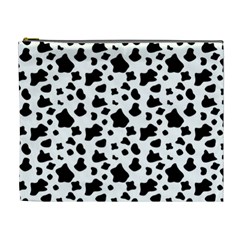 Black And White Cow Spots Pattern, Animal Fur Print, Vector Cosmetic Bag (xl)