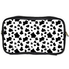 Black And White Cow Spots Pattern, Animal Fur Print, Vector Toiletries Bag (one Side) by Casemiro