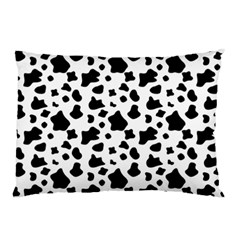 Black And White Cow Spots Pattern, Animal Fur Print, Vector Pillow Case (two Sides) by Casemiro