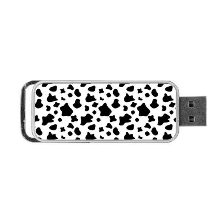 Black and white cow spots pattern, animal fur print, vector Portable USB Flash (One Side)