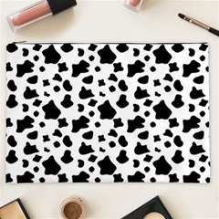 Black And White Cow Spots Pattern, Animal Fur Print, Vector Cosmetic Bag (xxl) by Casemiro