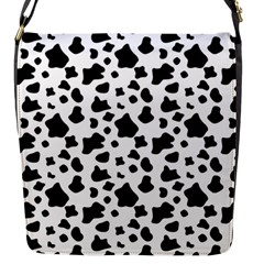 Black And White Cow Spots Pattern, Animal Fur Print, Vector Flap Closure Messenger Bag (s) by Casemiro