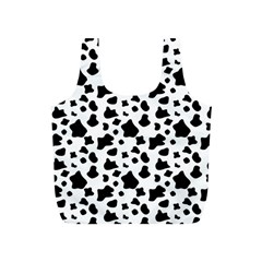 Black And White Cow Spots Pattern, Animal Fur Print, Vector Full Print Recycle Bag (s) by Casemiro