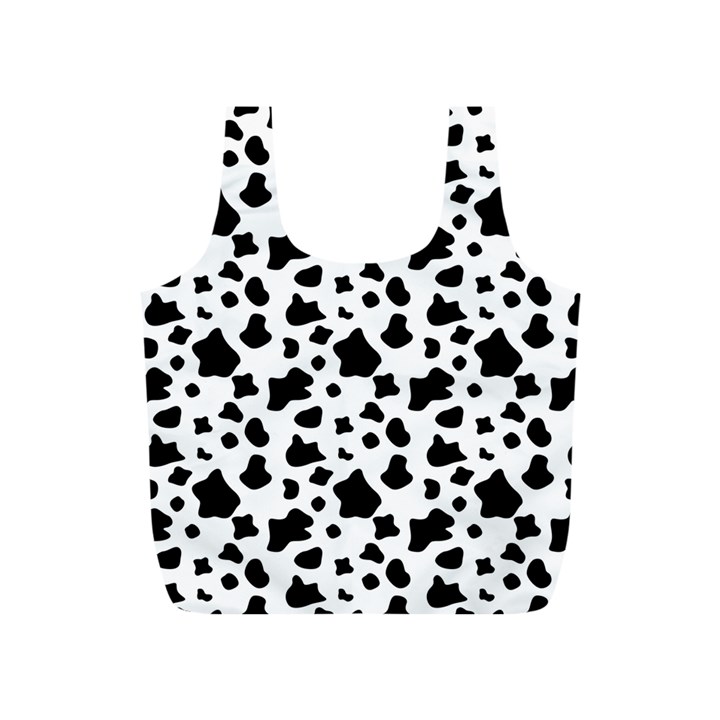 Black and white cow spots pattern, animal fur print, vector Full Print Recycle Bag (S)