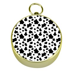 Black And White Cow Spots Pattern, Animal Fur Print, Vector Gold Compasses by Casemiro