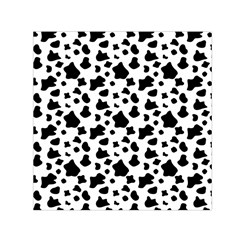 Black And White Cow Spots Pattern, Animal Fur Print, Vector Small Satin Scarf (square) by Casemiro