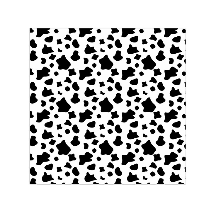 Black and white cow spots pattern, animal fur print, vector Small Satin Scarf (Square)