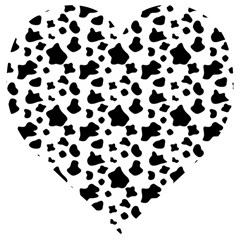 Black And White Cow Spots Pattern, Animal Fur Print, Vector Wooden Puzzle Heart by Casemiro