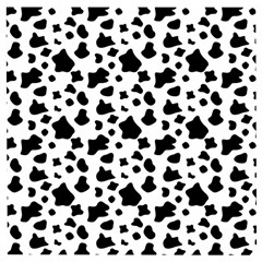 Black And White Cow Spots Pattern, Animal Fur Print, Vector Wooden Puzzle Square by Casemiro