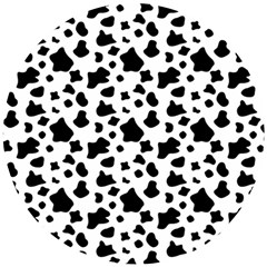 Black And White Cow Spots Pattern, Animal Fur Print, Vector Wooden Puzzle Round by Casemiro