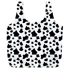 Black And White Cow Spots Pattern, Animal Fur Print, Vector Full Print Recycle Bag (xxl)