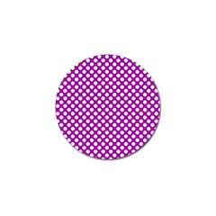 White And Purple, Polka Dots, Retro, Vintage Dotted Pattern Golf Ball Marker (10 Pack) by Casemiro