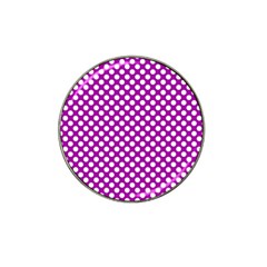 White And Purple, Polka Dots, Retro, Vintage Dotted Pattern Hat Clip Ball Marker (4 Pack) by Casemiro