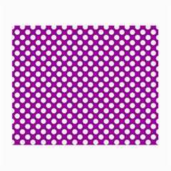 White And Purple, Polka Dots, Retro, Vintage Dotted Pattern Small Glasses Cloth by Casemiro