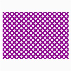 White And Purple, Polka Dots, Retro, Vintage Dotted Pattern Large Glasses Cloth (2 Sides) by Casemiro