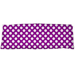 White And Purple, Polka Dots, Retro, Vintage Dotted Pattern Body Pillow Case (dakimakura) by Casemiro