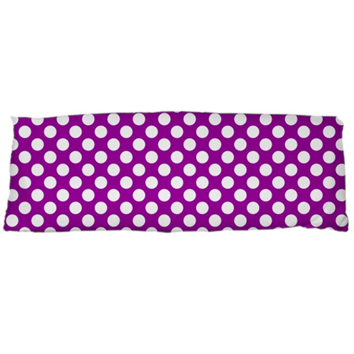 White and purple, polka dots, retro, vintage dotted pattern Body Pillow Case (Dakimakura)