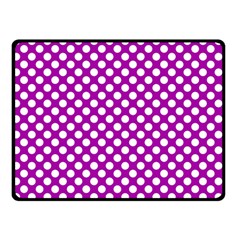 White And Purple, Polka Dots, Retro, Vintage Dotted Pattern Double Sided Fleece Blanket (small)  by Casemiro