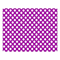 White And Purple, Polka Dots, Retro, Vintage Dotted Pattern Double Sided Flano Blanket (large)  by Casemiro