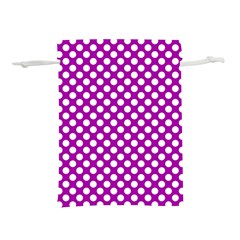 White And Purple, Polka Dots, Retro, Vintage Dotted Pattern Lightweight Drawstring Pouch (s) by Casemiro