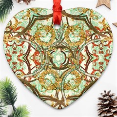 Multicolored Modern Collage Print Ornament (heart) by dflcprintsclothing