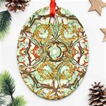 Multicolored Modern Collage Print Oval Filigree Ornament (Two Sides) Back