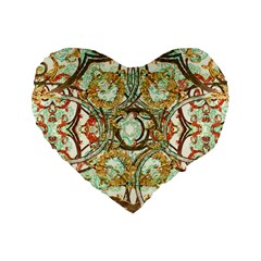 Multicolored Modern Collage Print Standard 16  Premium Heart Shape Cushions