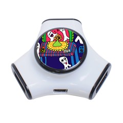 Circus Ghosts Digital 3-port Usb Hub by snowwhitegirl