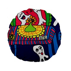 Circus Ghosts Digital Standard 15  Premium Round Cushions