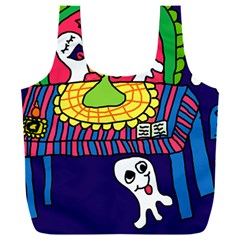 Circus Ghosts Digital Full Print Recycle Bag (xxl) by snowwhitegirl