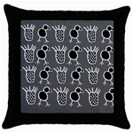 Njhb Vectorized Throw Pillow Case (Black) Front