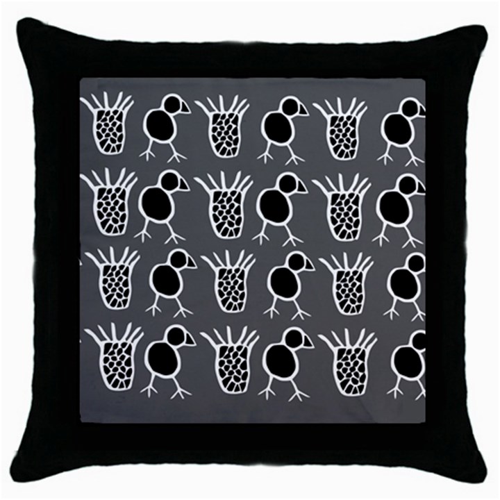 Njhb Vectorized Throw Pillow Case (Black)