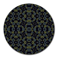 Modern Ornate Stylized Motif Print Round Mousepads by dflcprintsclothing