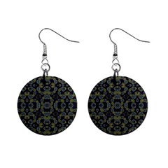 Modern Ornate Stylized Motif Print Mini Button Earrings by dflcprintsclothing