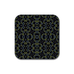 Modern Ornate Stylized Motif Print Rubber Coaster (square)  by dflcprintsclothing