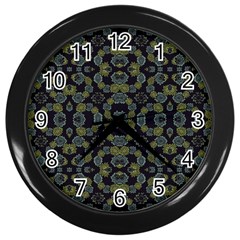 Modern Ornate Stylized Motif Print Wall Clock (black) by dflcprintsclothing