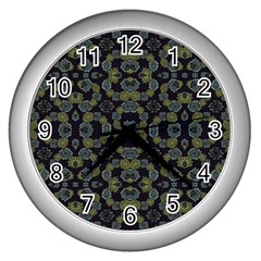 Modern Ornate Stylized Motif Print Wall Clock (silver) by dflcprintsclothing