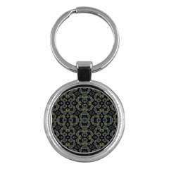 Modern Ornate Stylized Motif Print Key Chain (round) by dflcprintsclothing