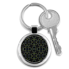 Modern Ornate Stylized Motif Print Key Chain (round)